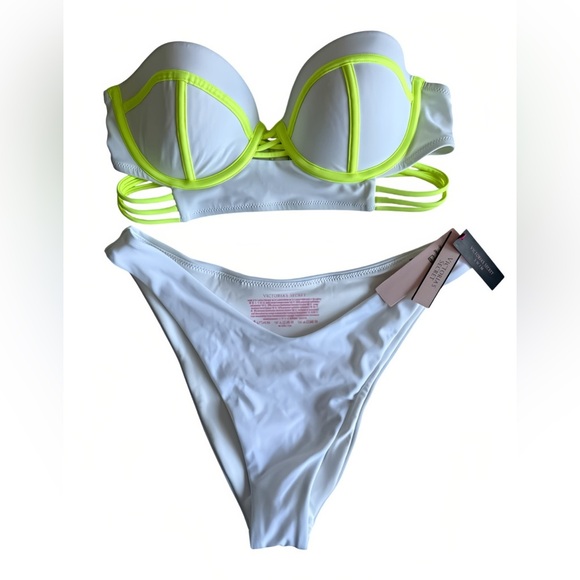 Victoria’s Secret The Midi Beach Bandeau Push-Up Bikini Set 34B - M Bottom NWT - Picture 1 of 12